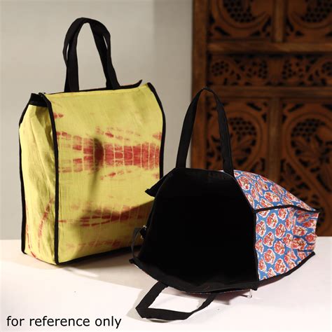 Multicolor Handmade Ajrakh Block Printed Cotton Shopping Bag