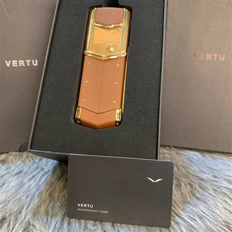Vertu Signature S Camel Brown Leather Keypad Button Mobile Phone ...