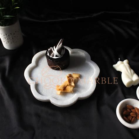 Flower Shape Platter 9 Inches In Marble By Chookho Marble – CHOOKHO MARBLE