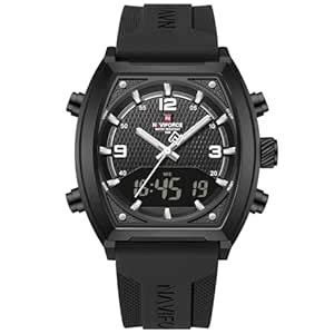 Buy NAVIFORCE NF9242 Black Dynamic Racing Style Multifunctional Analog ...