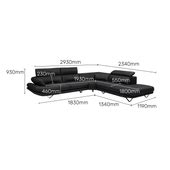 Buy Orlando Black Four Seater L shape Leatherette Sofa at Durian