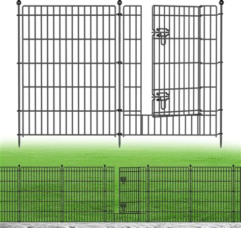 Amazon.com : 10 Panels No Dig Garden Fence with Gate, 34in(H) × 22.5ft ...
