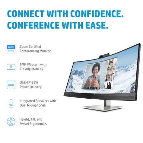 HP E34m G4 34-inch WQHD Conferencing Curved Monitor - tpstech.in