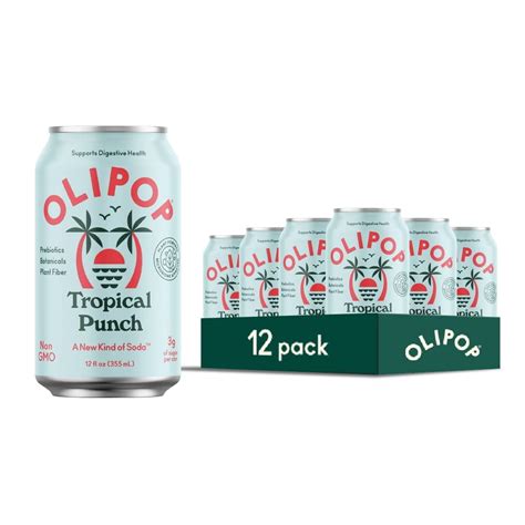 OLIPOP - Tropical Punch Sparkling Tonic, Healthy Soda, Gut-Friendly ...