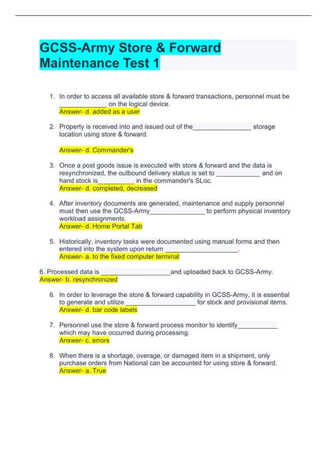 GCSS-Army Bundled Tests With Complete Solutions - Stuvia US