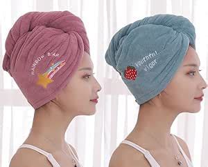 Cotton Quick Absorbent Hair Drying Magic Hair Towel Wrap Hair Wrapper ...