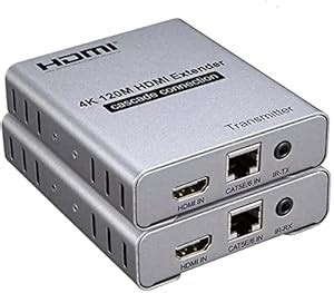 4K 120M HDMI Extender by CAT5e and CAT6 Cable Support 4K with Cascade ...