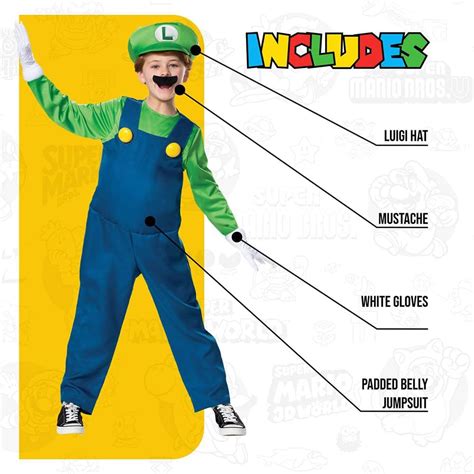 Buy Disguise Nintendo Luigi Deluxe Boys' Costume Green, S (4-6) Online ...