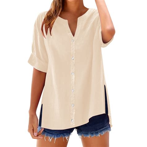 Gauze Shirts for Women Summer! Comdrip Loose Shirt Top Stand Solid ...