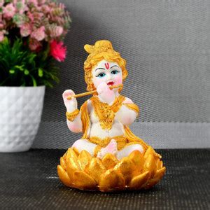 SAIM Polyresin Baby Lotus Krishna Murti Statue Radha Krishna Love ...