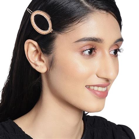 Buy Accessher Women Gold-Toned Beaded Bumpit Crocodile Hairpin, Tic Tac ...