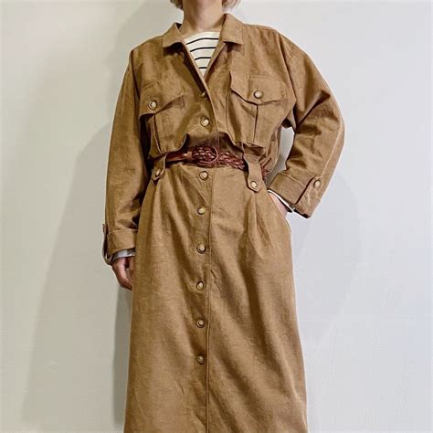 fake suede brown shirt dress | LEMON