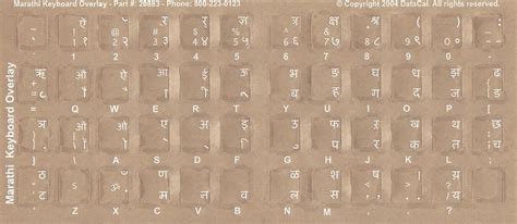 Buy DataCal Marathi Keyboard Stickers Labels Overlays with White ...