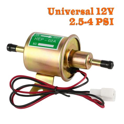 Electric Fuel Pump 12v Universal - Low Pressure 12 Volt Inline Fuel ...