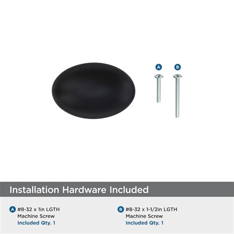 Amerock Allison Value Flat Black Oval Traditional Cabinet Knob ...