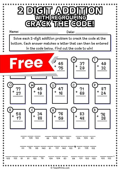2-Digit Addition Algorithm Worksheet 的图像结果