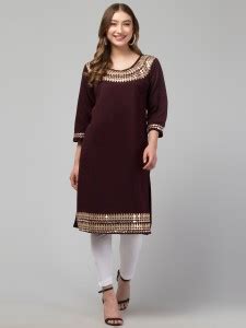 CROWN KING GARMENTS Women Embroidered Straight Kurta - Buy CROWN KING ...