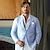Men's 100% Linen Blazer Suits Outdoor Pocket Spring Blue Linen Jacket ...