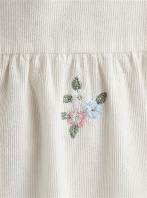 Buy Girls Floral Embroidered Corduroy Dress Online at just Rs. 1399.0 ...