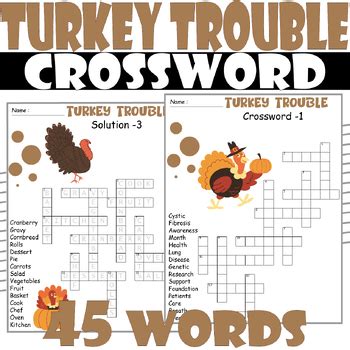 TURKEY TROUBLE Crossword Puzzle , All About TURKEY TROUBLE Puzzle