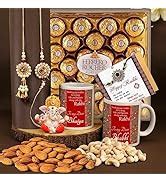 TIED RIBBONS Rakhi for Brother and Bhabhi with Gift Sweets Hamper ...