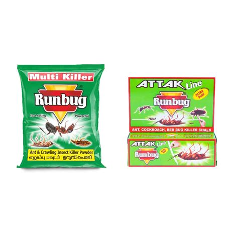 Runbug Cockroach, Ant, Insect Killer Powder and Chalk Combo | Multi ...