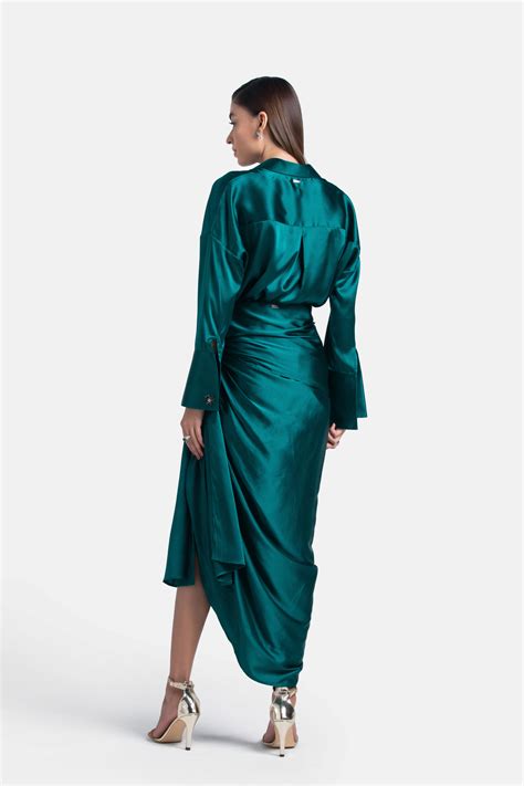431-88 by Shweta Kapur - Forest Green Star Luxe Shirt - Elahe