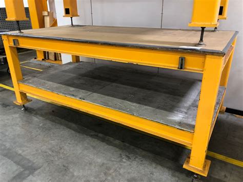 HEAVY DUTY WORK BENCH, 8' X 4', WOOD TOP