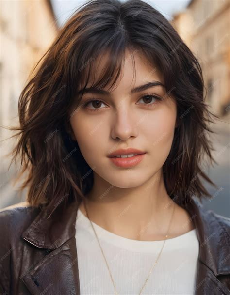 Premium Photo | A 22yearold brunette girl in a street