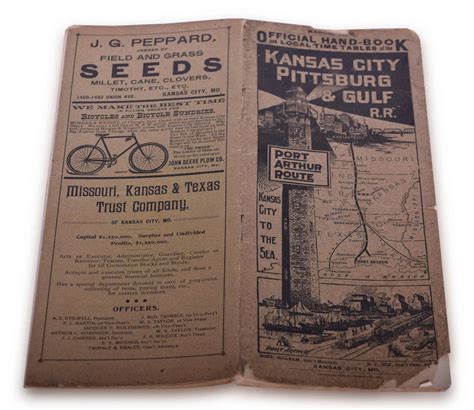 1898 Kansas City Pittsburg & Gulf Railroad Official Hand Book And Local ...