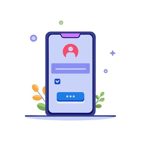 Clean and modern mobile login screen with flat design | Premium AI ...
