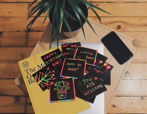 Buy Craftoy Scratch Art Notes Magic Scratch Note Off Paper Pads Cards ...