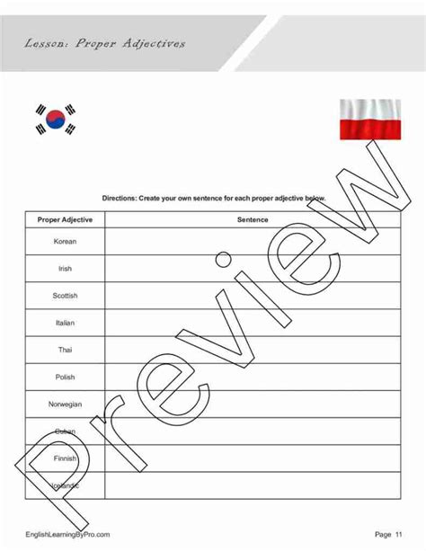 Image result for Proper Adjectives 3rd Grade Lesson