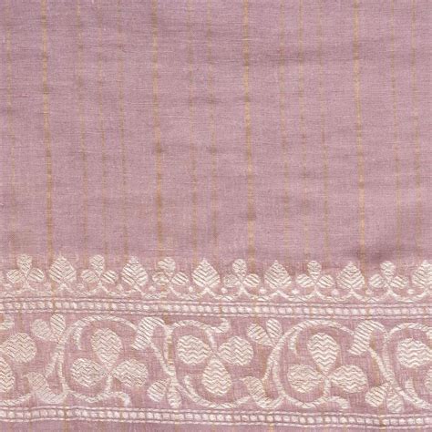 Lila Bel Banarasi Handwoven Linen Chiffon Saree – The Warp 'n Weft