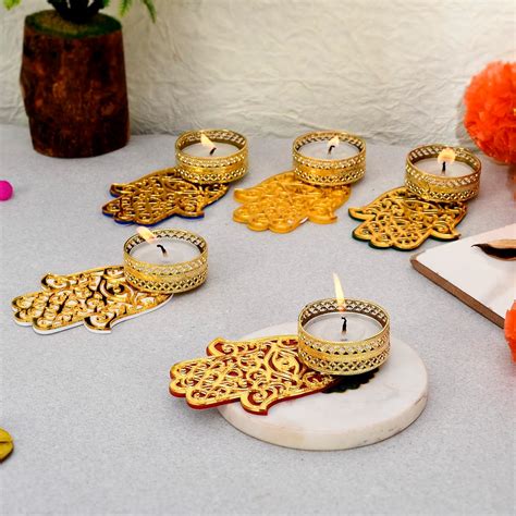 Buy Ascension 3 Designer Hand Evil Eye Tealight Candle Holders for Side ...