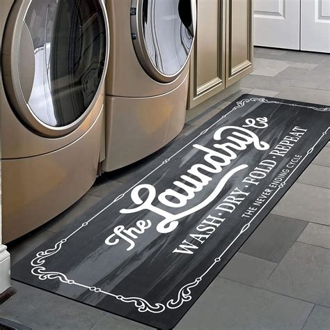 Amazon.com: Pauwer Laundry Room Rug Runner 20"x48" Waterproof Rubber ...