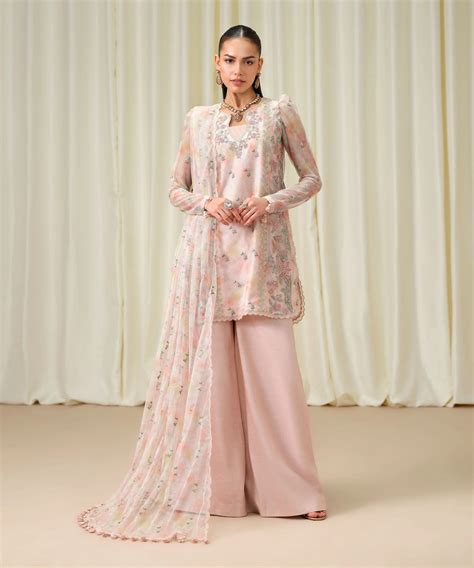 3 Piece - Embroidered Net Suit – Nour