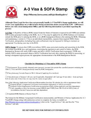 A-3 Visa & SOFA Stamp - Fill and Sign Printable Template Online