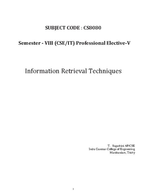 IRT-Assignment 1: Techniques in Information Retrieval Models - Studocu