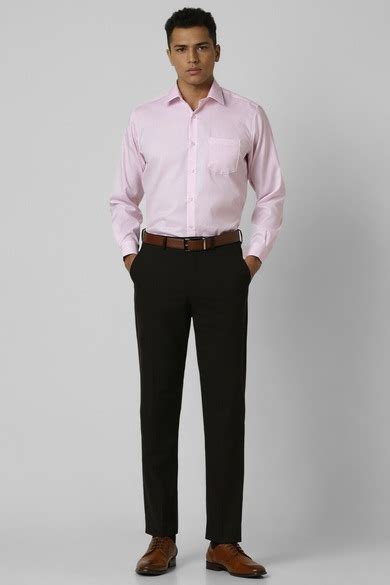 Buy Men Pink Regular Fit Textured Full Sleeves Formal Shirt Online ...