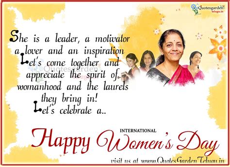 Happy Womens Day Wishes messages Quotes | QUOTES GARDEN TELUGU | Telugu ...