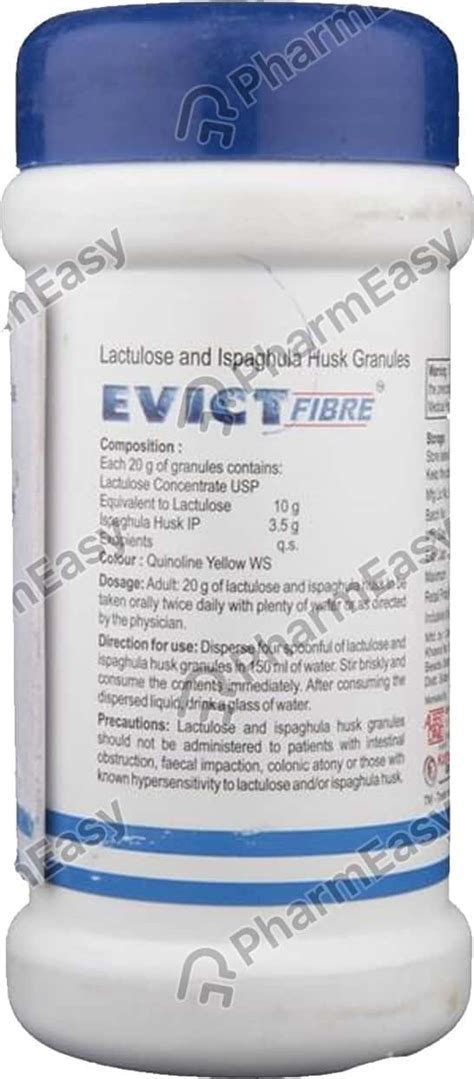 Evict Fibre Jar Of 100gm Granules: Uses, Side Effects, Price & Dosage ...