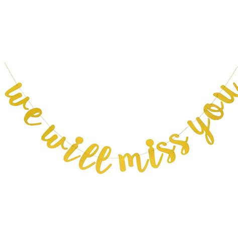 Buy Party Decorations Gold Glitter We Will Miss You Bunting Banner for ...