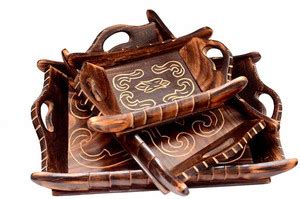 ViaZAID Wooden Serving Trays for Dry Fruits -TEA-JUICE-COFFEE-WATER ...