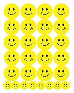 Hygloss Products Smiley Face 84 Stickers, Yellow, 3 Sheets : Amazon.in ...