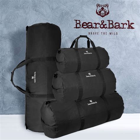 Buy Extra Large Duffle Bag - Black 56x22 - 348.8L - Canvas Military and ...