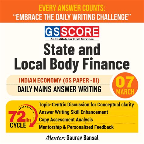 Indian Economy (State and local body finance) by Gaurav Bansal - GS SCORE