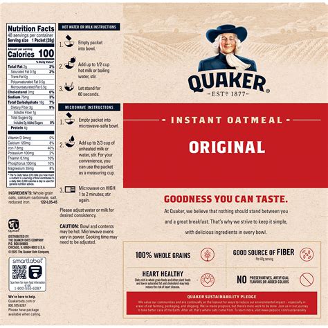 Quaker Oatmeal Nutrition Facts