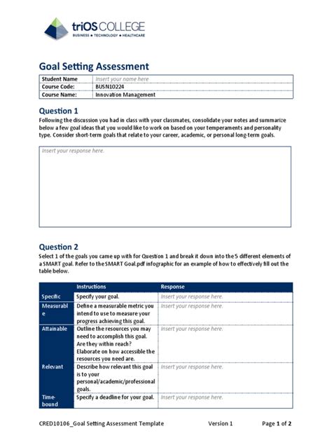 Image result for Goal Setting Assignment