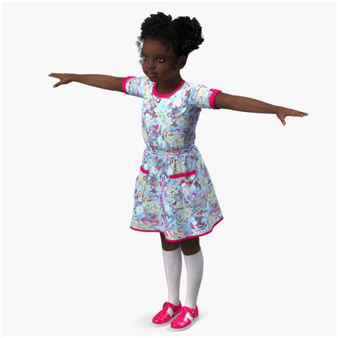 Black Child Girl Rigged for Cinema 4D 3D | 3D Molier International